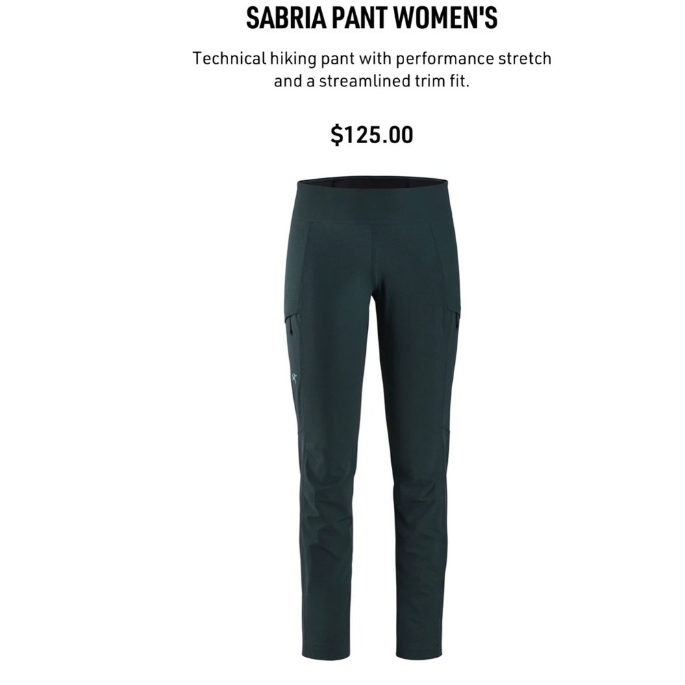 Arcteryx Women’s Sabrina Hiking Pant - Size 2 Gray - New With Tag